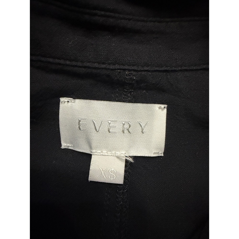 Every Button Down Shirt Womens XS Black Cotton Solid Oversized Relaxed Minimal - Picture 2 of 6